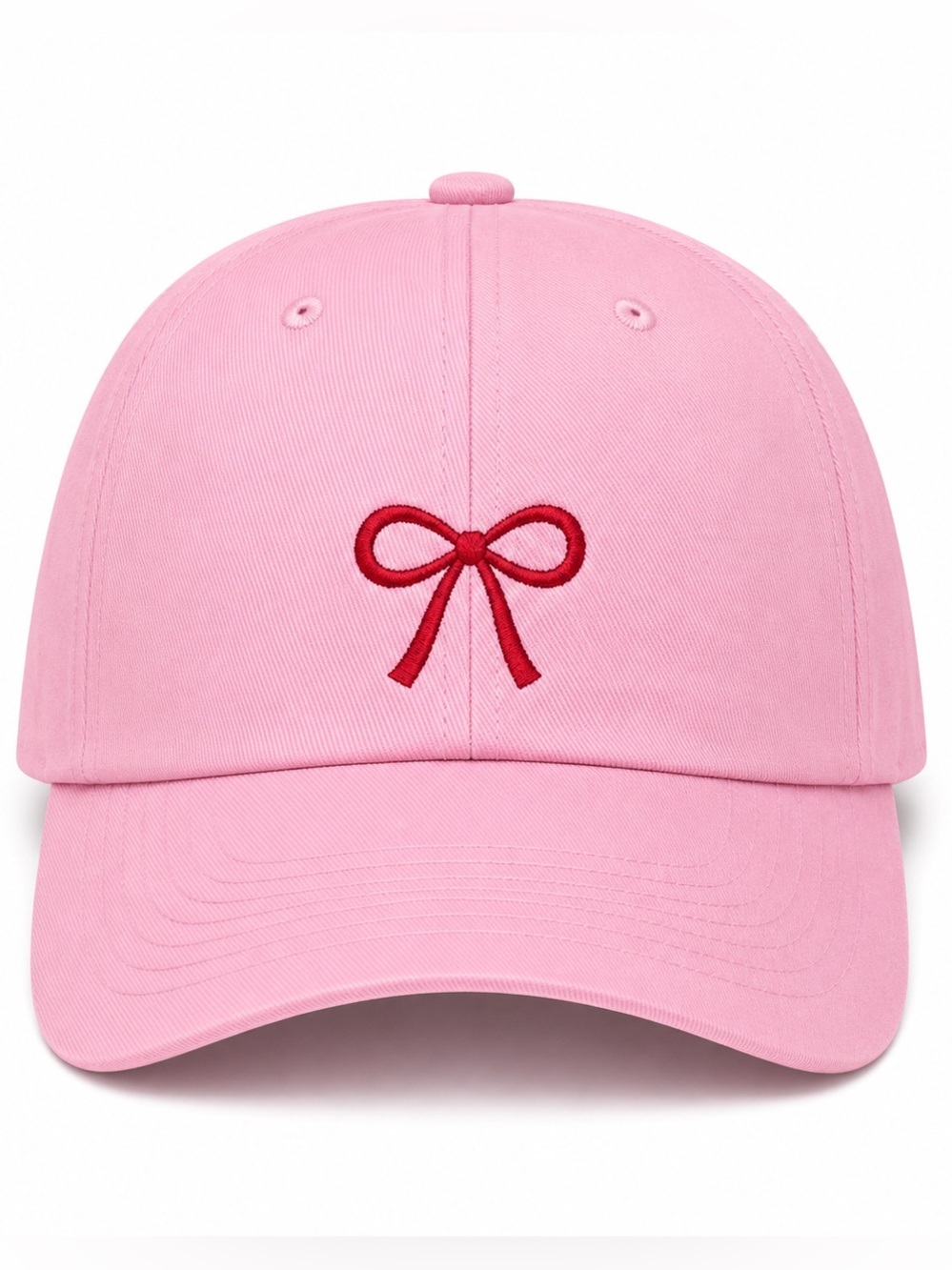 🎀 Pink Bow Embroidered Dad Hat Coquette Girly Adjustable Cute Cap Aesthetic